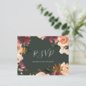 Carte postale RSVP Burgundy Orange Floral Green We (Debout devant)