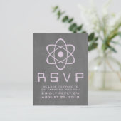 Carte Postale RSVP Chalkboard atomique violet (Debout devant)