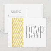 Carte postale RSVP Chevron jaune (Devant / Derrière)