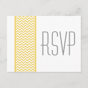Carte postale RSVP Chevron jaune