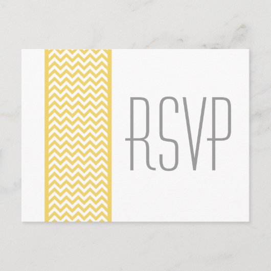 Carte postale RSVP Chevron jaune (Devant)