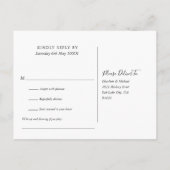 Carte postale RSVP Chic Black and Gold Song Reques (Dos)