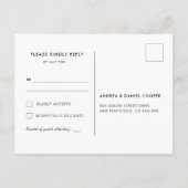 Carte Postale RSVP chic simple (Dos)