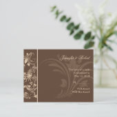 Carte postale RSVP Chocolat et Crème Floral Scroll (Debout devant)