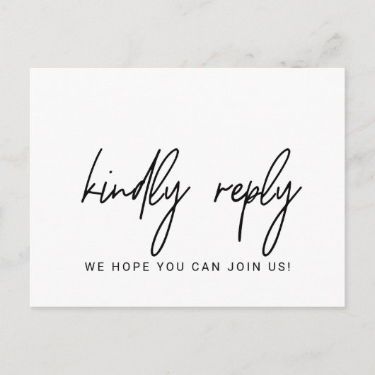 Carte postale RSVP Choix du menu de calligraphie (Devant)