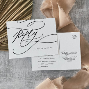 Carte postale RSVP Choix du menu de calligraphie r