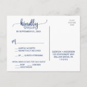 Carte Postale RSVP Choix du menu Navy Simple Calli (Dos)