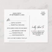 Carte postale RSVP Choix du menu Whimssical et dem (Dos)