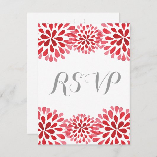 Carte postale RSVP Chrysanthemum couleur rouge (Devant / Derrière)