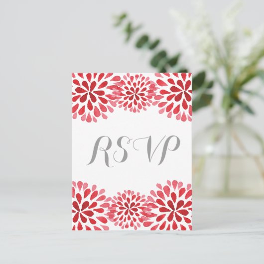 Carte postale RSVP Chrysanthemum couleur rouge (Debout devant)