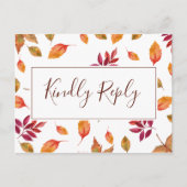 Carte postale RSVP Chute d'amour automne mariage (Devant)