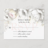 Carte Postale RSVP Classic Modern Ivory and Blush Floral (Devant)