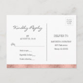 Carte postale RSVP Classic Rose Gold Crest Wedding (Dos)