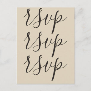 Carte postale "rsvp" classique et sophistiquée