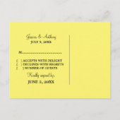 Carte Postale RSVP Coeur Mod, Jaune (Dos)