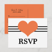 Carte postale RSVP Coeur Mod, orange (Devant / Derrière)
