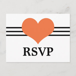 Carte postale RSVP Coeur Mod, orange