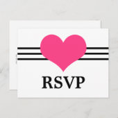 Carte Postale RSVP Coeur Mod, Rose (Devant / Derrière)