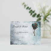 Carte postale RSVP Coeur Turquoise Steampunk (Debout devant)