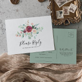 Carte Postale RSVP Contemporary Eucalyptus Menu Ch