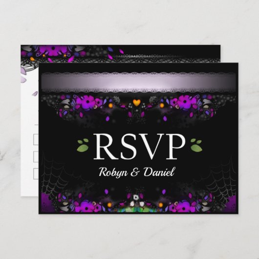 Carte postale RSVP correspondant à l'enchantement  (Devant / Derrière)