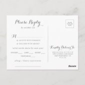 Carte postale RSVP couleur Dainty Wild Menu Choix (Dos)