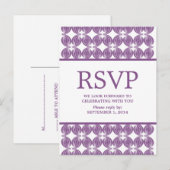 Carte postale RSVP couleur moderne violet (Devant / Derrière)