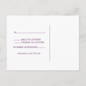Carte postale RSVP couleur moderne violet (Dos)