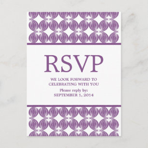 Carte postale RSVP couleur moderne violet