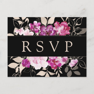 Carte postale RSVP couleur rose pourpre avec choix