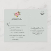 Carte postale RSVP de choix du menu floral peint (Dos)