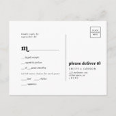 Carte postale RSVP de choix pour la typographie no (Dos)