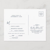 Carte postale RSVP de choix pour le menu bleu ardo (Dos)