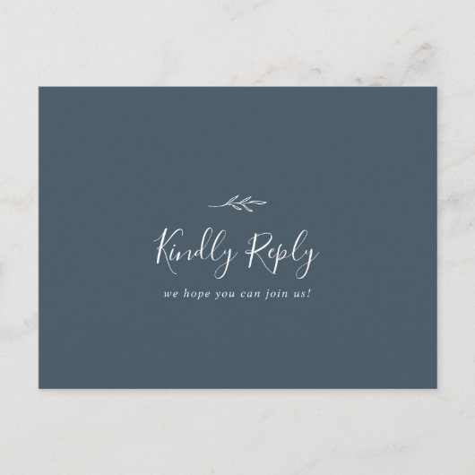 Carte postale RSVP de choix pour le menu bleu ardo (Devant)