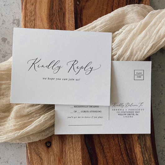 Carte postale RSVP de la chanson de calligraphie n