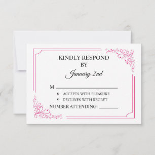 Carte postale RSVP de mariage