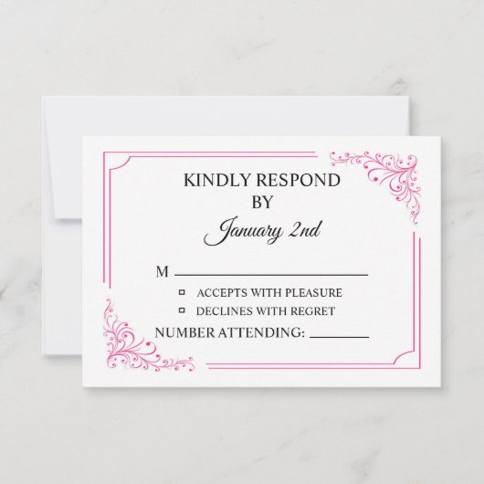 Carte postale RSVP de mariage (Devant)