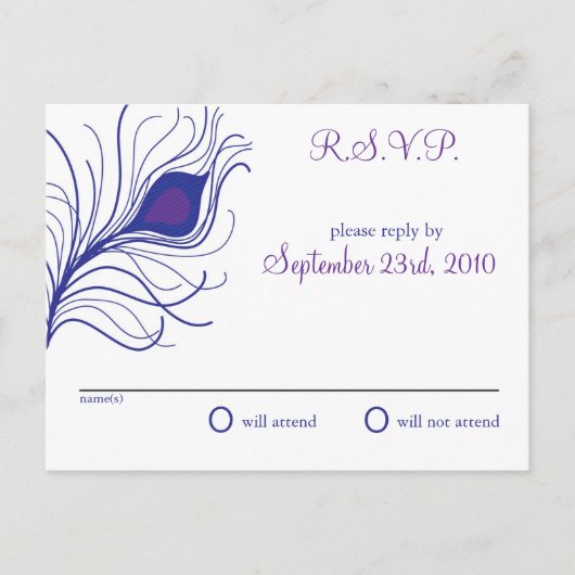 Carte postale RSVP de mariage (Devant)