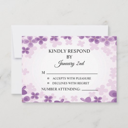Carte postale RSVP de mariage (Devant)