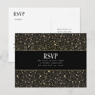 Carte Postale RSVP de mariage aux étoiles de nuit
