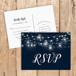 Carte Postale RSVP de mariage avec une chaîne rust