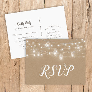 Carte Postale RSVP de mariage avec une chaîne rust
