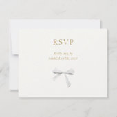 Carte postale RSVP de mariage blanc branché au rub (Devant)