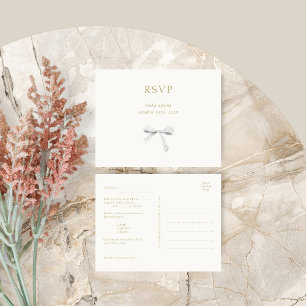 Carte postale RSVP de mariage blanc branché au rub