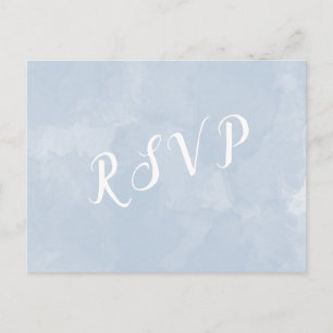 Carte postale rsvp de mariage bleu-dusté