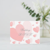 Carte postale RSVP de mariage Coeurs roses (Debout devant)