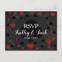Carte postale rsvp de mariage de casino élégant