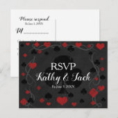 Carte postale rsvp de mariage de casino élégant (Devant / Derrière)