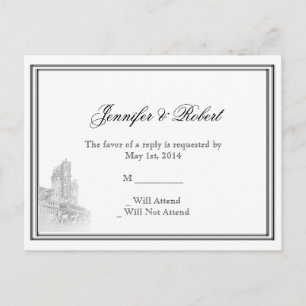 Carte postale RSVP de mariage de destination Atlan
