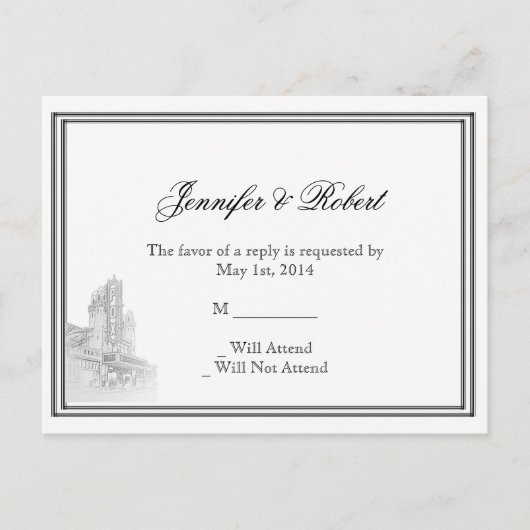 Carte postale RSVP de mariage de destination Atlan (Devant)